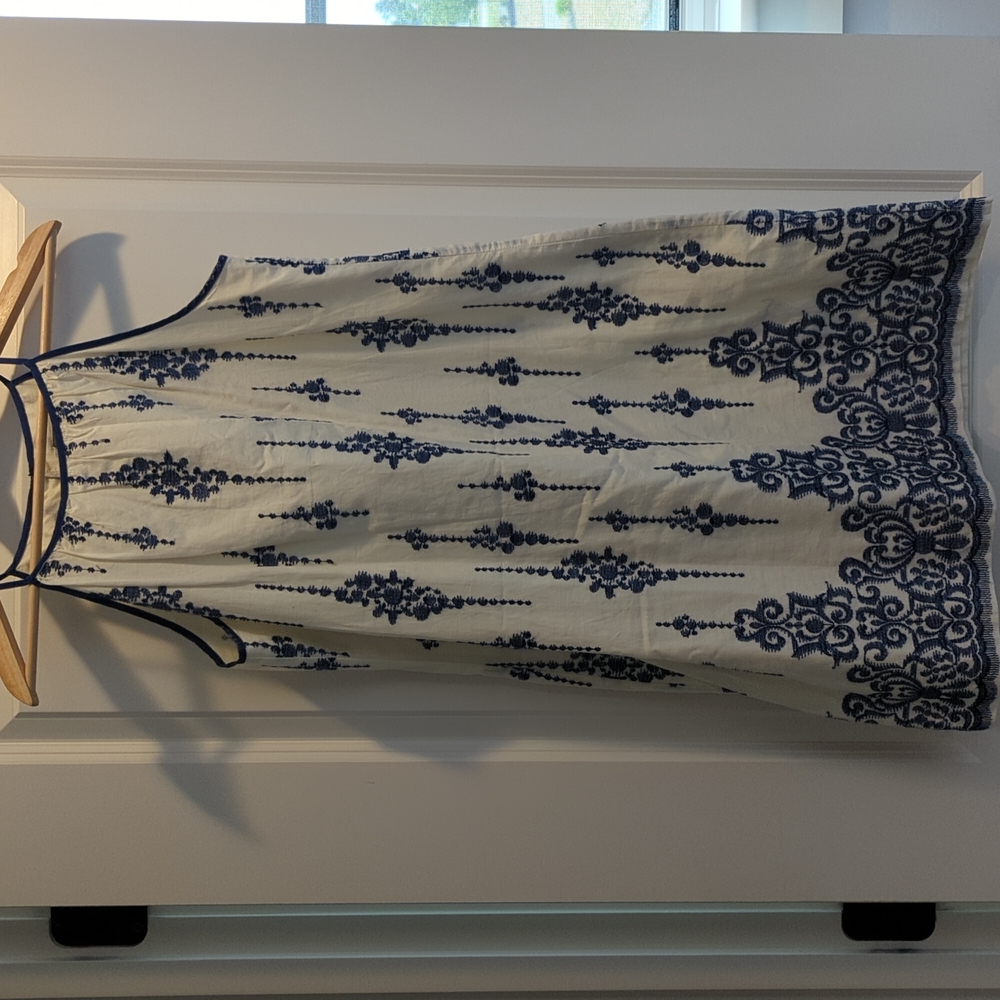 Blue and white 100% cotton dress